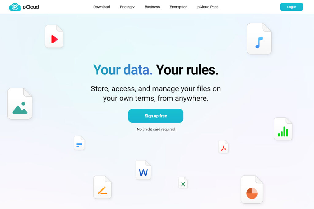 pcloud website - your data your rules
